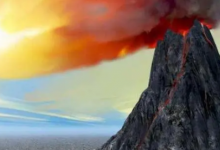 谜面：火山运动 （打一字）